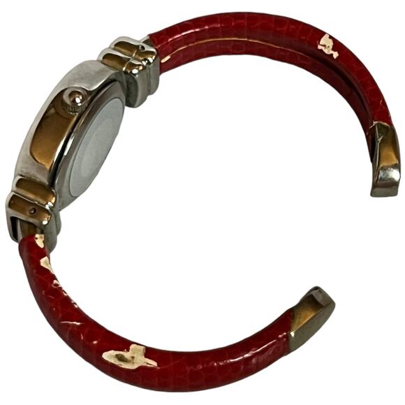 Vintage-Inspired Red Leather Strap Women's Watch - Picture 6 of 12